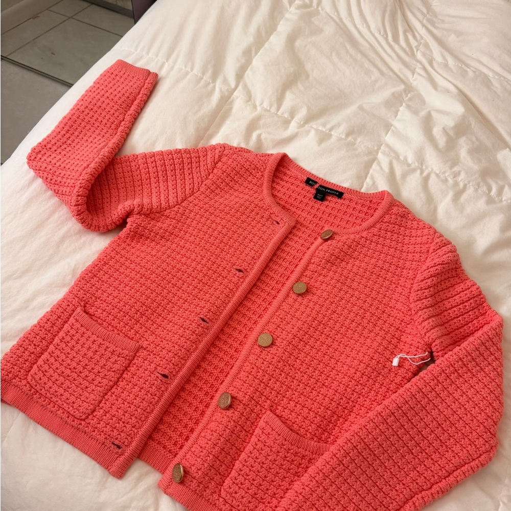 Boston Proper Coral Cardigan Sweater